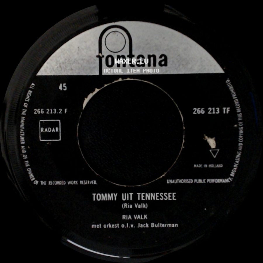 Ria Valk - Afscheid Van 'n Soldaat / Tommy Uit Tennessee side B