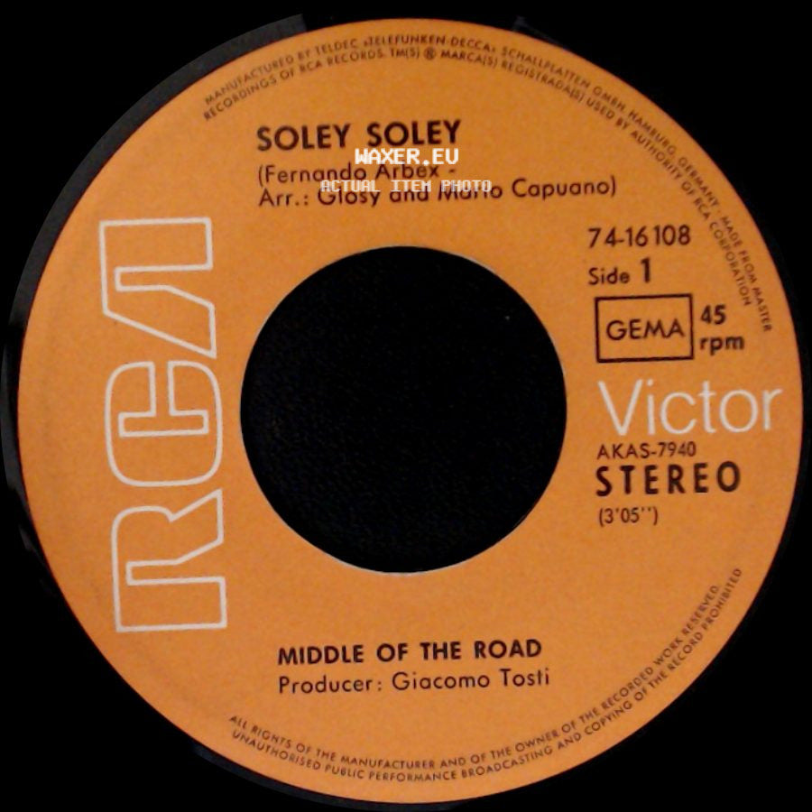 Soley Soley / Middle Of The Road - Middle Of The Road / To Remind Me side A