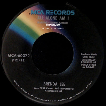 Brenda Lee - I'm Sorry / All Alone Am I side B