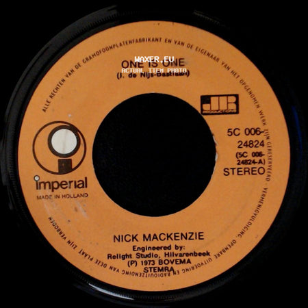 Nick Mackenzie - One Is One / A Little Bit Closer side A