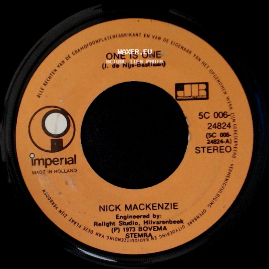 Nick Mackenzie - One Is One / A Little Bit Closer side A