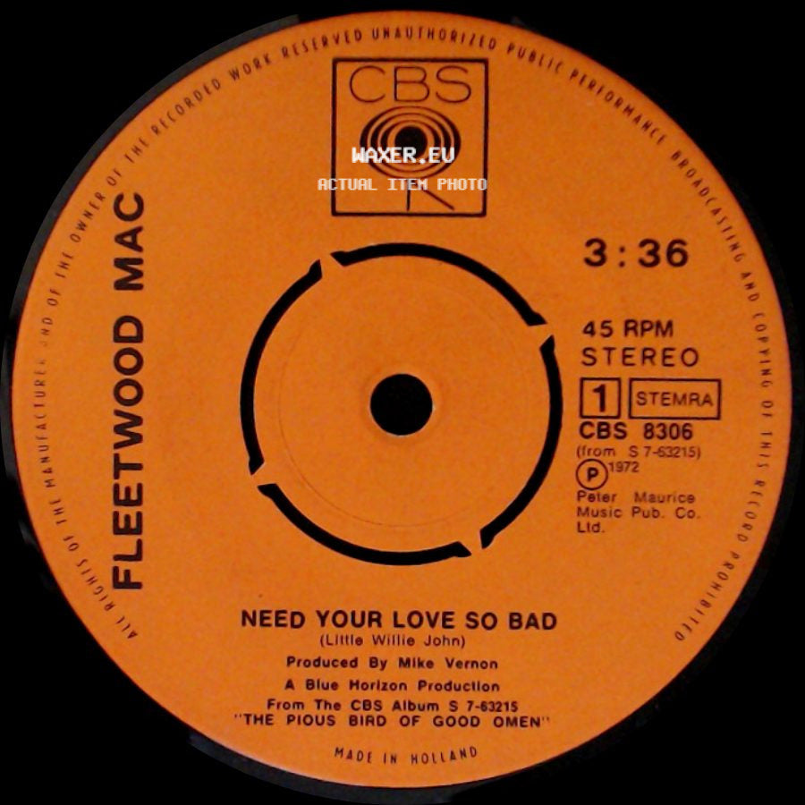 Fleetwood Mac - Albatross / Need Your Love So Bad side B