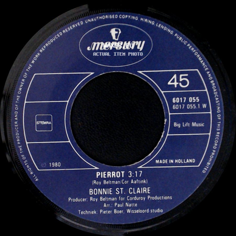 Bonnie St. Claire - Pierrot / Adieu Amour Fini side A