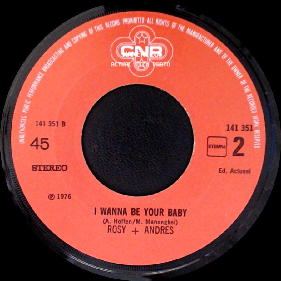Rosy + Andres - My Love / I Wanna Be Your Baby side B