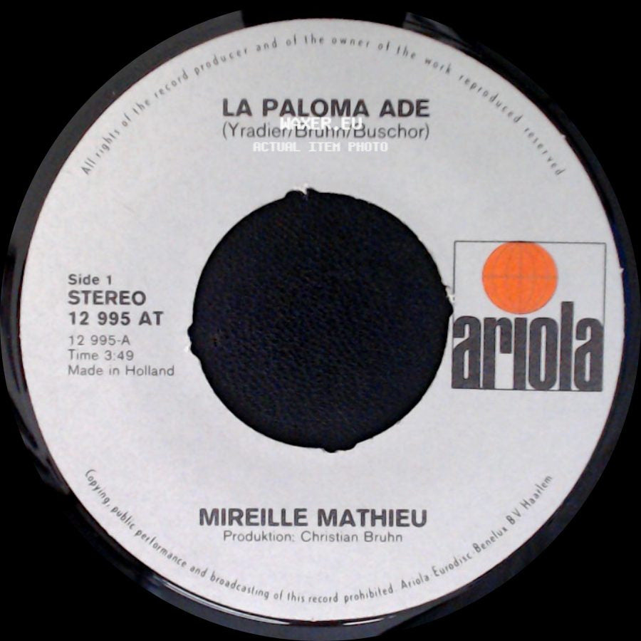 Mireille Mathieu - La Paloma Ade / Mein Letzter Tanz side A