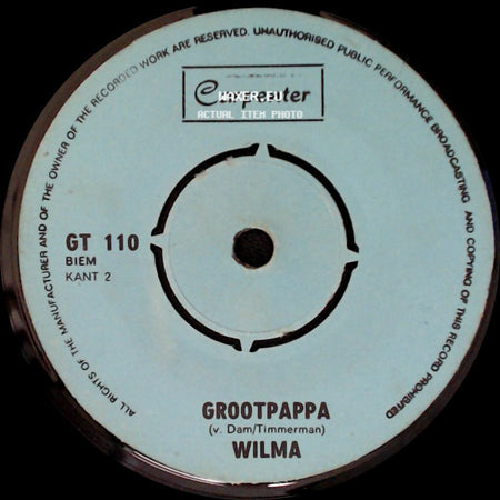 Wilma - Grootpappa / Een Klomp Met Een Zeiltje side A