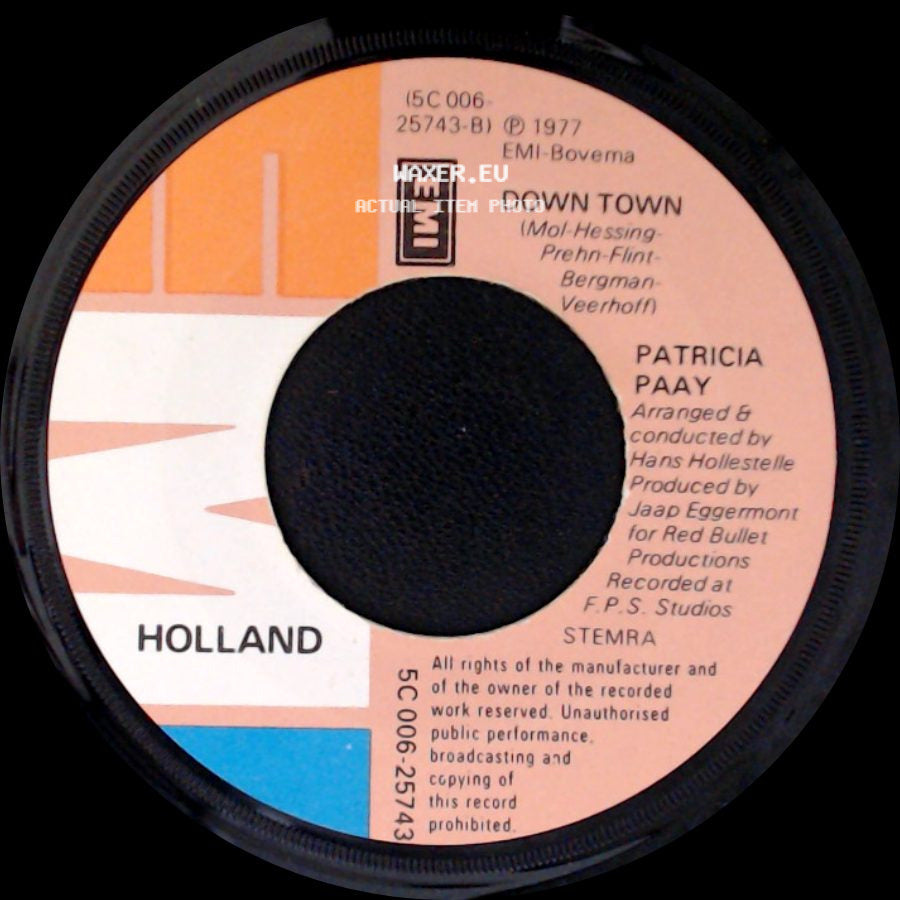 Patricia Paay - Livin' Without You / Down Town side B