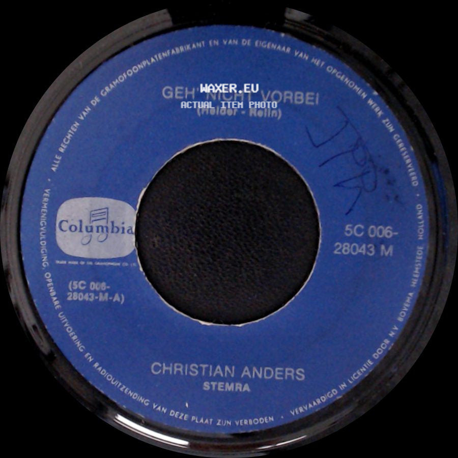 Christian Anders - Geh' Nicht Vorbei / Sylvia side A