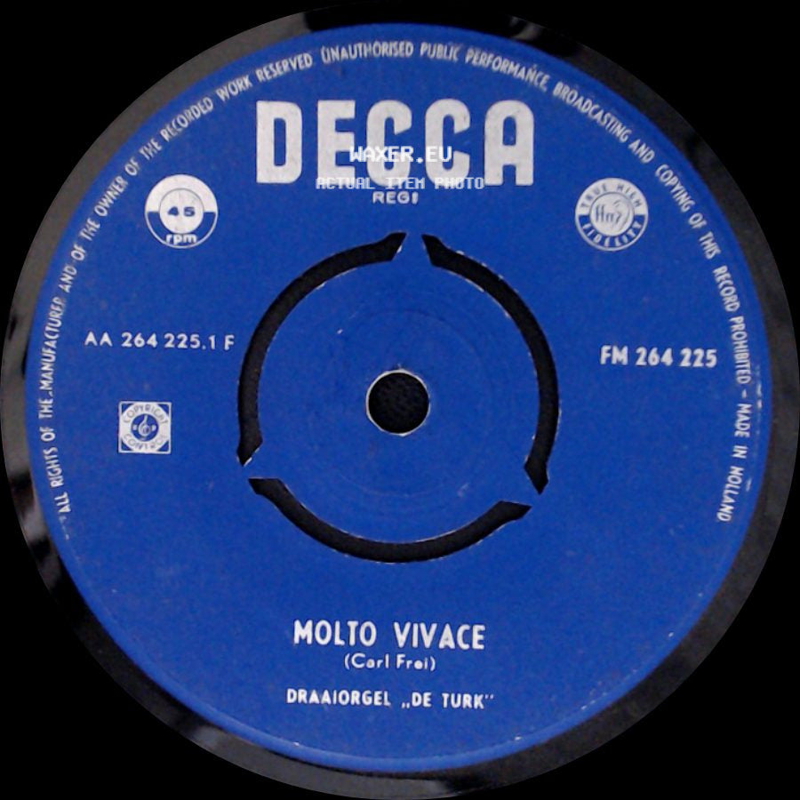 Odeon Mars / Draaiorgel "De Turk" - Draaiorgel 'de Turk' / Molto Vivace side B