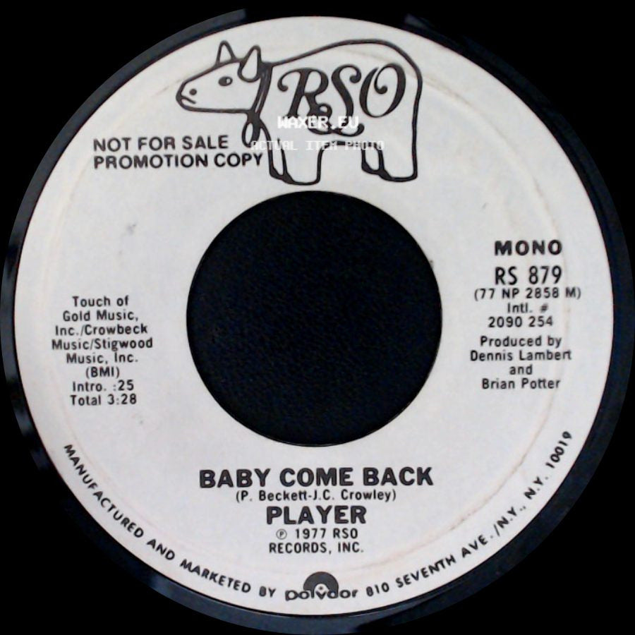 Player - Baby Come Back / Baby Come Back side A