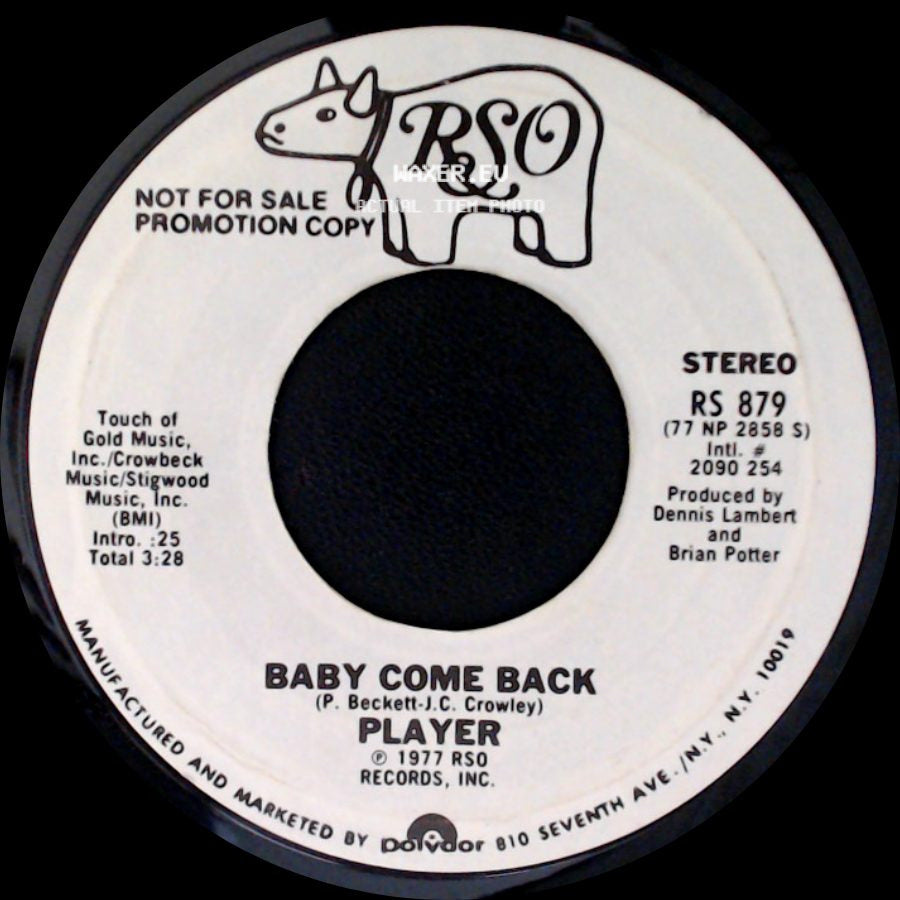 Player - Baby Come Back / Baby Come Back side B