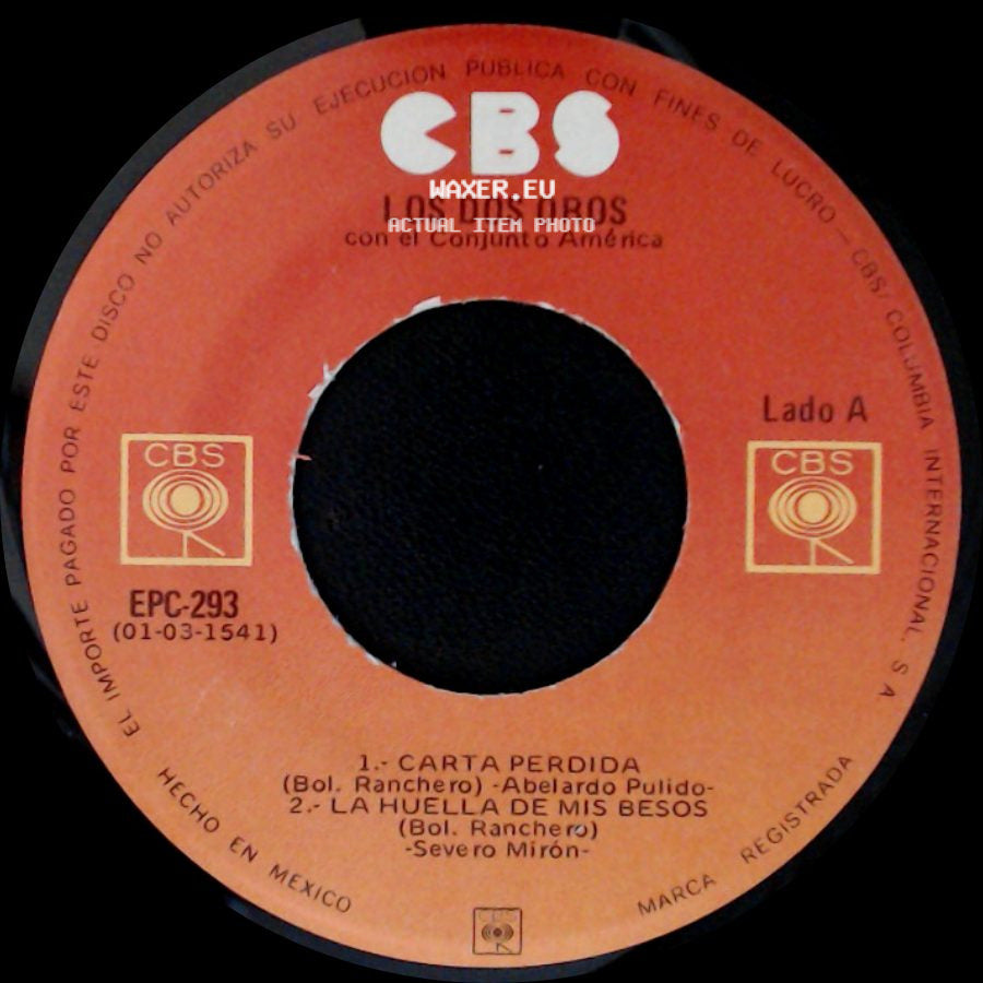 Los Dos Oros Con El Conjunto América - Unknown Title A / Unknown Title B side A