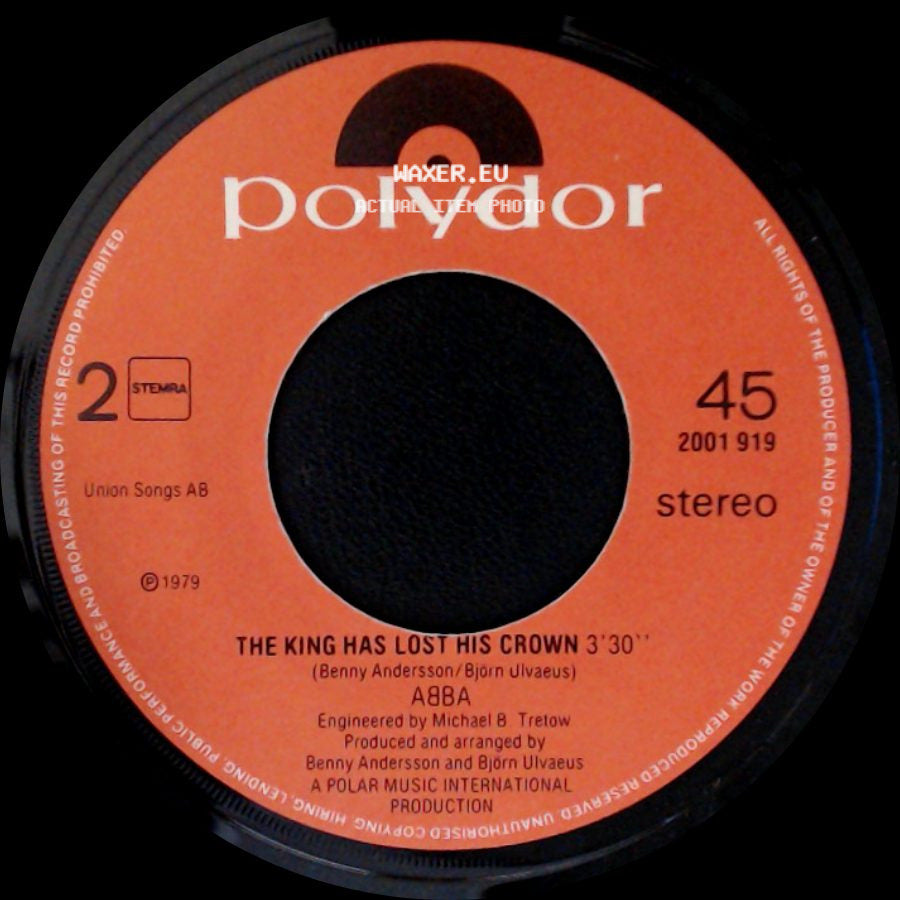 Abba - The King Has Lost His Crown / Gimme! Gimme! Gimme! (A Man After Midnight) side A