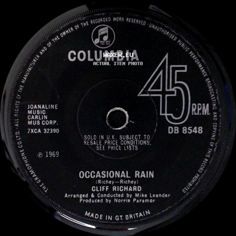 Cliff Richard - Good Times / Occasional Rain side B