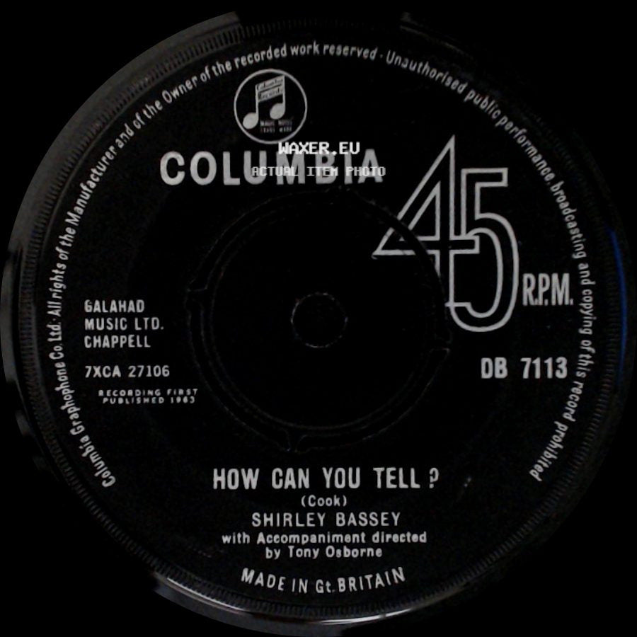 Shirley Bassey - How Can You Tell ? / I (Who Have Nothing) side A