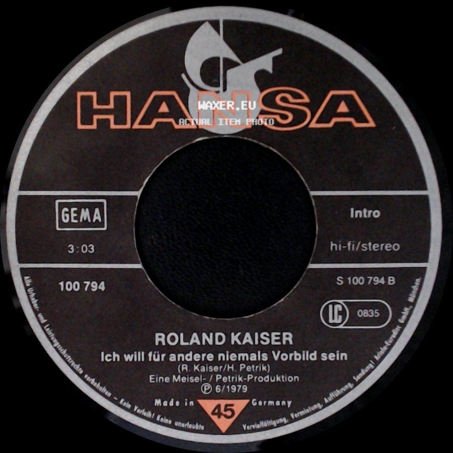 Roland Kaiser - Ich Will Für Andere Niemals Vorbild Sein / Schach Matt side A