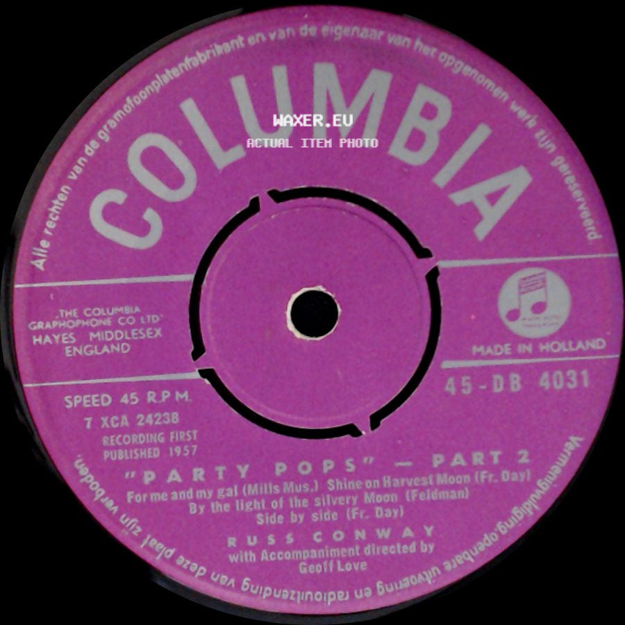 Russ Conway - Party Pops - Part 1 / Party Pops - Part 2 side B