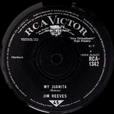 Jim Reeves - Welcome To My World / My Juanita side B