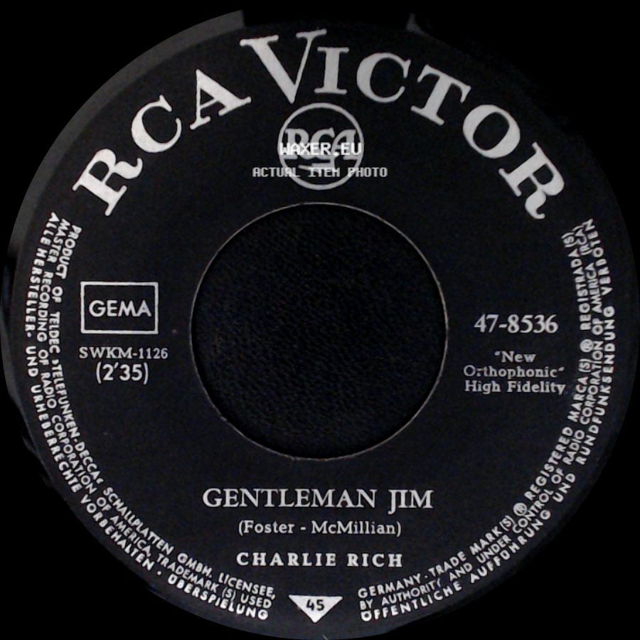 Charlie Rich - Gentleman Jim / There Won't Be Anymore side A