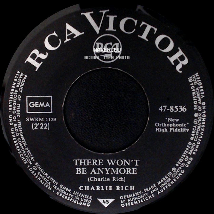 Charlie Rich - Gentleman Jim / There Won't Be Anymore side B