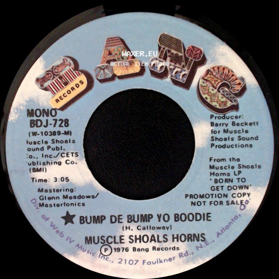 Muscle Shoals Horns - Bump De Bump Yo Boodie / Bump De Bump Yo Boodie side A