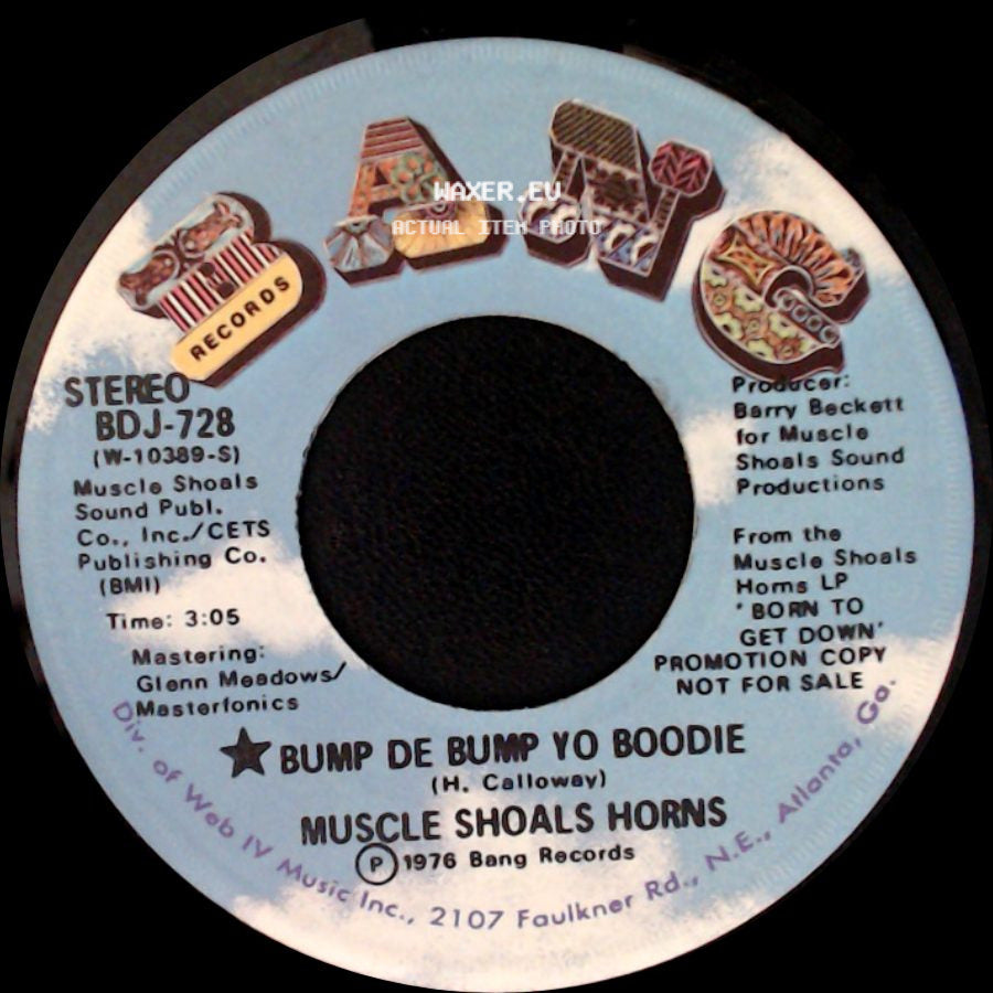 Muscle Shoals Horns - Bump De Bump Yo Boodie / Bump De Bump Yo Boodie side B
