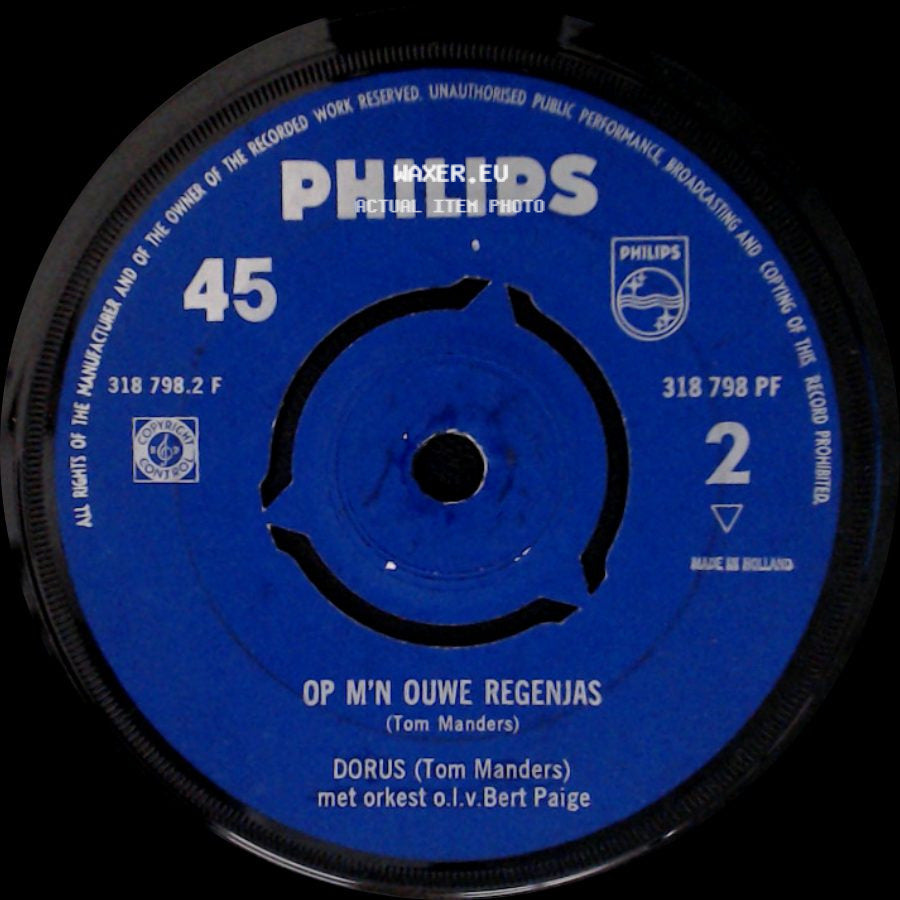 Dorus (Tom Manders) Met Orkest O.L.V. Pi Scheffer / Dorus - Figaro - Parodie / Op M'n Ouwe Regenjas side B