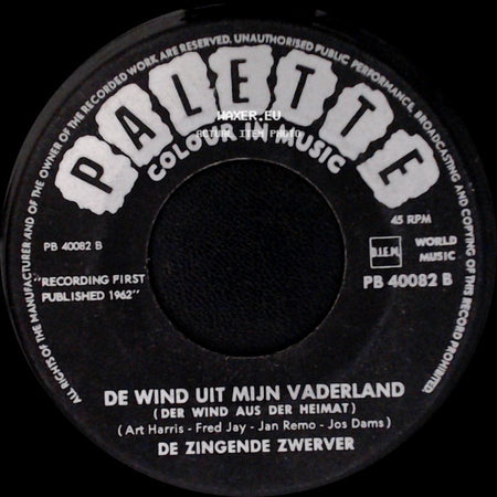De Zingende Zwerver - Ketelbinkie / De Wind Uit Mijn Vaderland side B