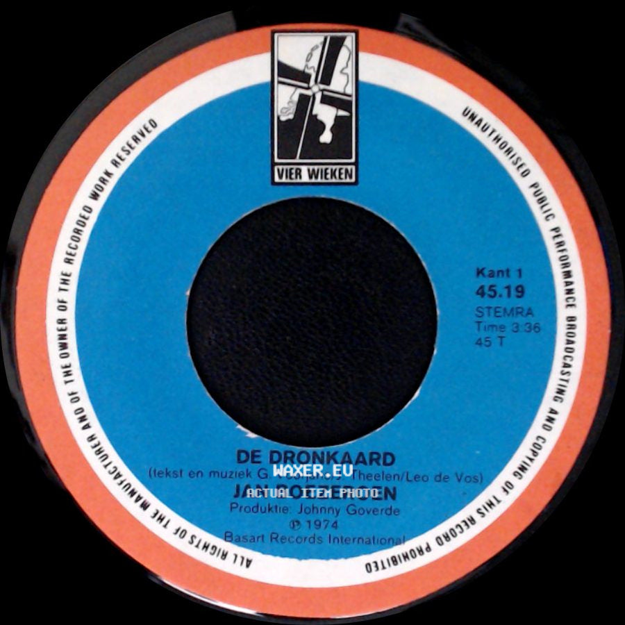 Jan Boezeroen - De Dronkaard / Morgen side A
