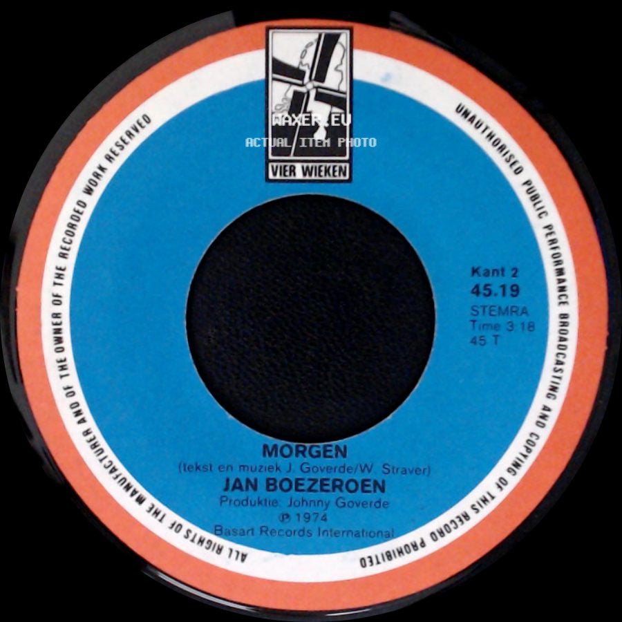 Jan Boezeroen - De Dronkaard / Morgen side B