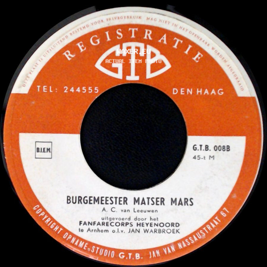 Enka-Harmonie / Fanfarecorps Heyenoord - Arnhemse Federatiemars / Burgemeester Matser Mars side B