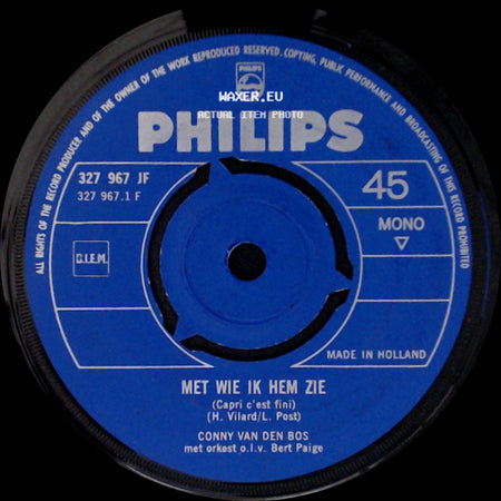 Conny Van Den Bos - Ik Ben Gelukkig Zonder Jou / Met Wie Ik Hem Zie side B