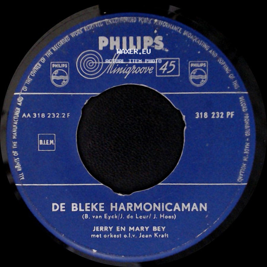 Jerry En Mary Bey - De Bleke Harmonicaman / Als De Lente Komt... side A
