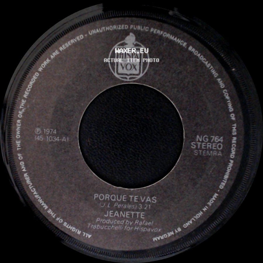Jeanette - Porque Te Vas / Seguire Amando side A