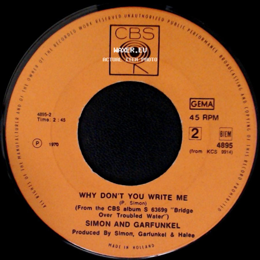Simon And Garfunkel - Why Don't You Write Me / El Condor Pasa side A