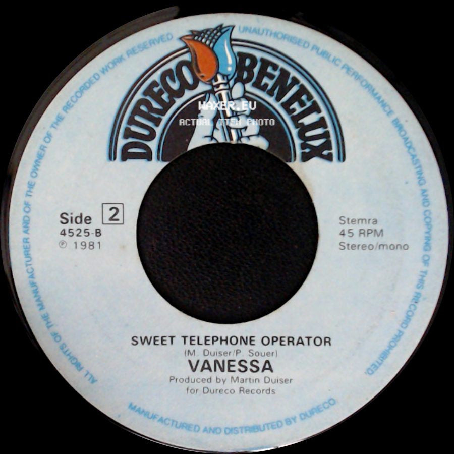 Vanessa - Upside Down (Dizzy Does It Make Me) / Sweet Telephone Operator side B
