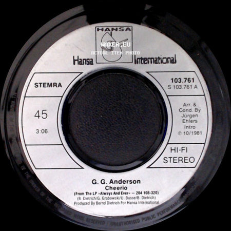 G. G. Anderson - A Star Is Shining / Cheerio side B