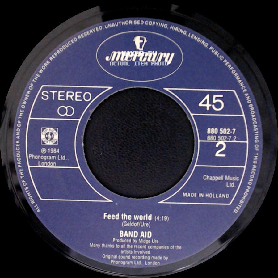 Band Aid - Feed The World / Do They Know It's Christmas? side A
