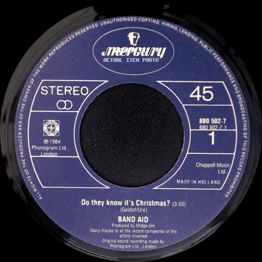 Band Aid - Feed The World / Do They Know It's Christmas? side B