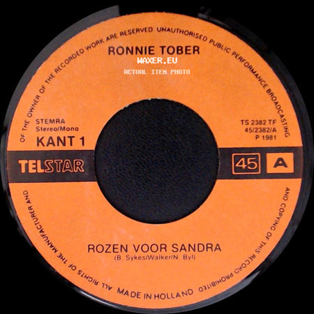 Ronnie Tober - Iedere Avond / Rozen Voor Sandra side B