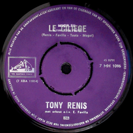 Tony Renis - Uno Per Tutte / Le Ciliege side B