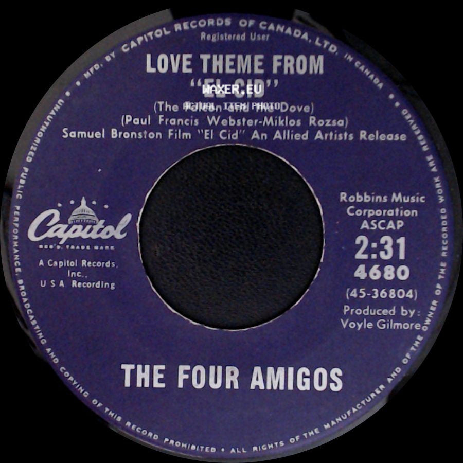 The Four Amigos - Love Theme From "El Cid" / Amor En Abril side A