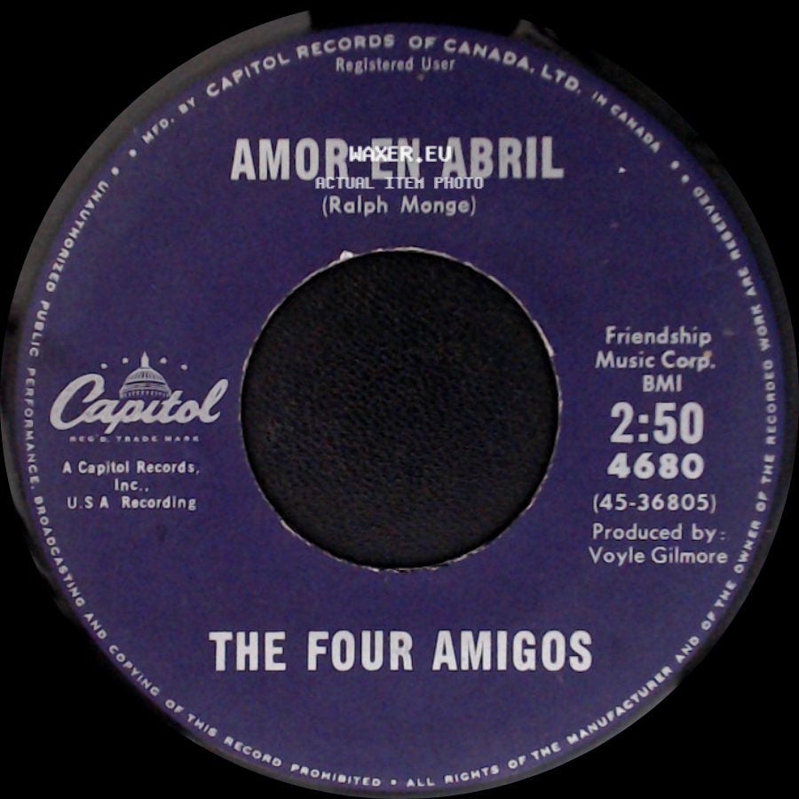 The Four Amigos - Love Theme From "El Cid" / Amor En Abril side B