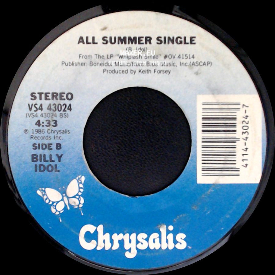Billy Idol - To Be A Lover / All Summer Single side B
