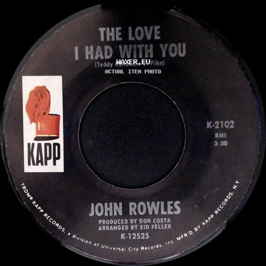 John Rowles - Cheryl Moana Marie / The Love I Had With You side B