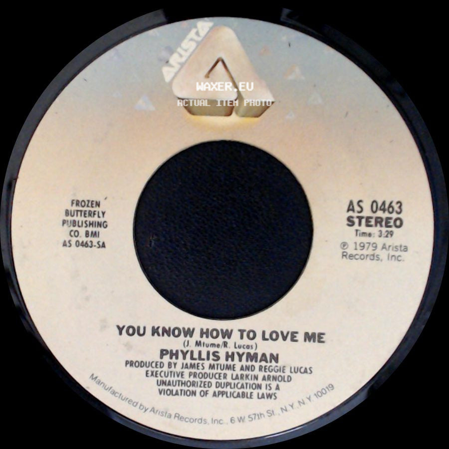 Phyllis Hyman - You Know How To Love Me / Give A Little More side A