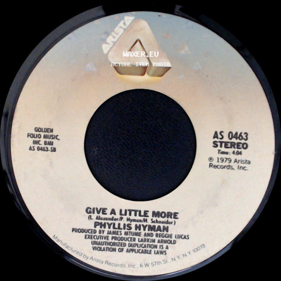 Phyllis Hyman - You Know How To Love Me / Give A Little More side B