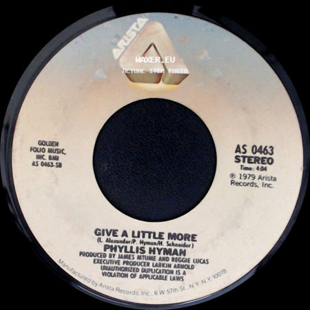 Phyllis Hyman - You Know How To Love Me / Give A Little More side B