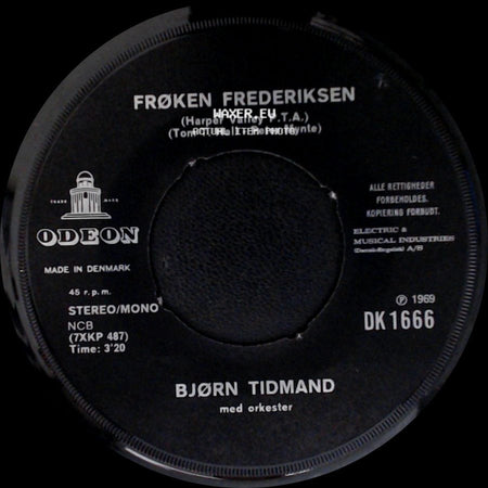 Bjørn Tidmand - Ay Ay Ay / Frøken Frederiksen side B