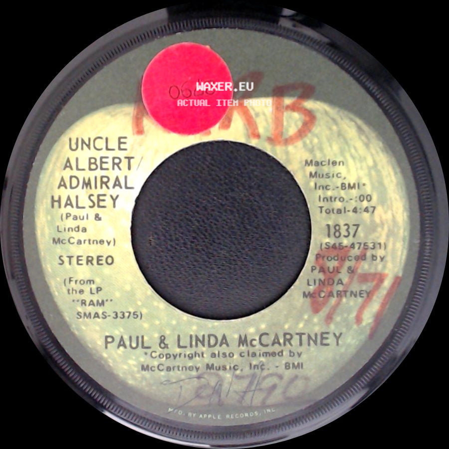 Paul & Linda Mccartney - Uncle Albert / Admiral Halsey / Too Many People side A